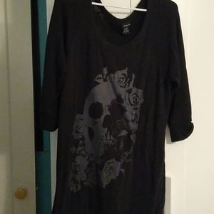 Torrid 3/4 sleeve knit skull tunic sweater